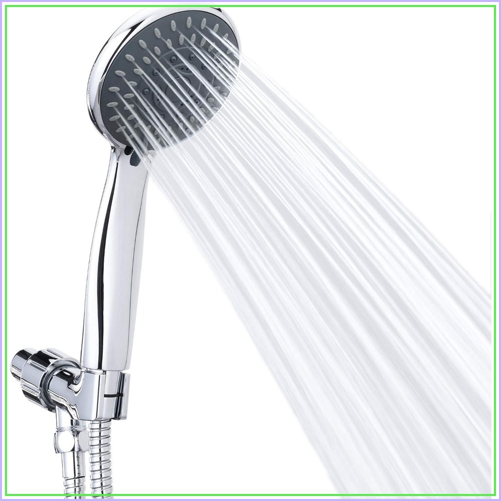 High Pressure Shower Head Handheld - ฝักบัวแรงดันสูงแบบมือถือ 5 ระดับ พร้อมสายสแตนเลสยาว 59 นิ้ว