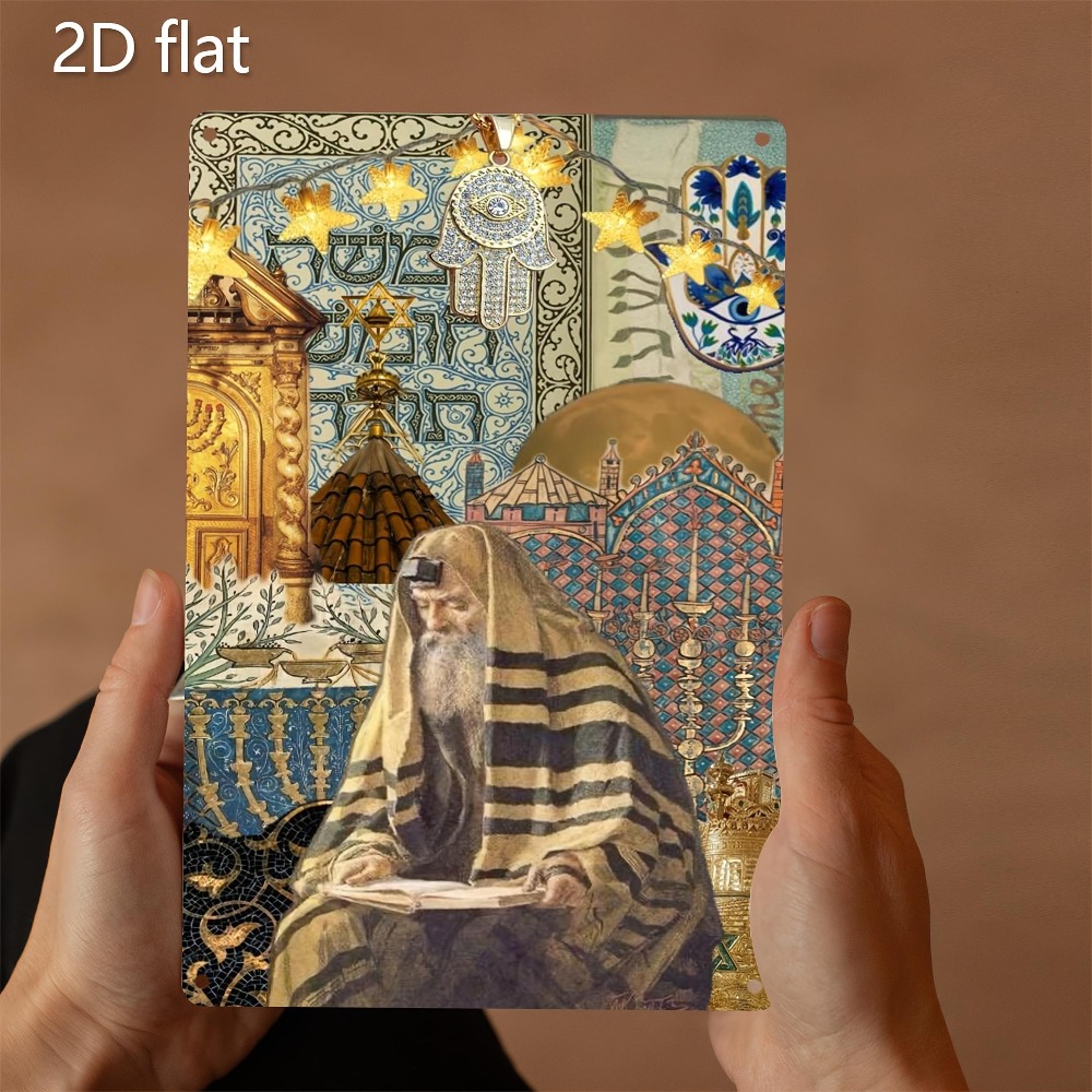 Home Decor - CIFBUY ป้ายโลหะอลูมิเนียมลายผู้สูงอายุชาวยิวสไตล์วินเทจ ขนาด 8x8 นิ้ว กันน้ำ
