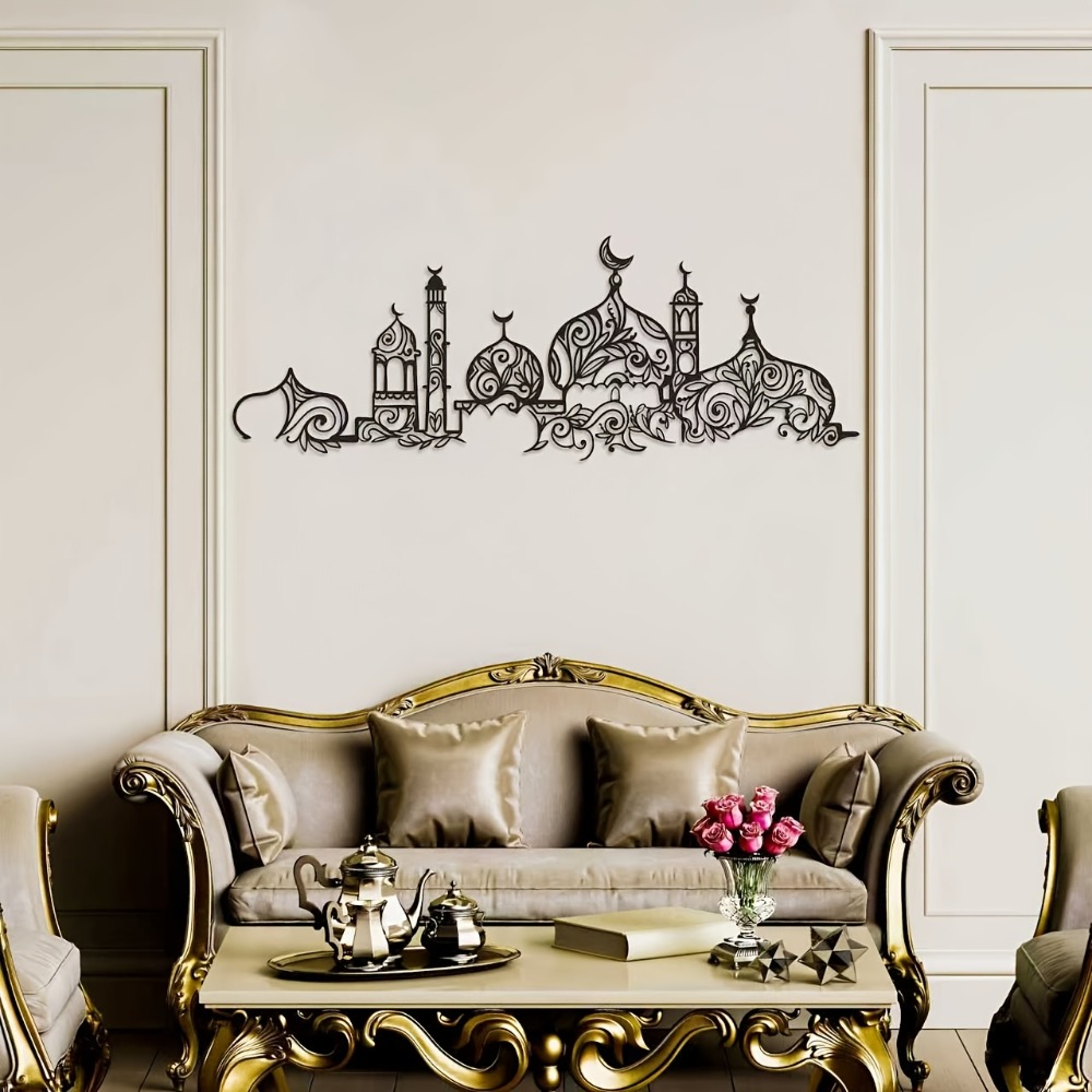 Home Decor - CIFBUY งานศิลปะติดผนังเหล็ก ลายดอกไม้แบบอิสลาม ตกแต่งบ้านด้วยโลหะ ของตกแต่งแบบแขวน สไตล์มินิมอล