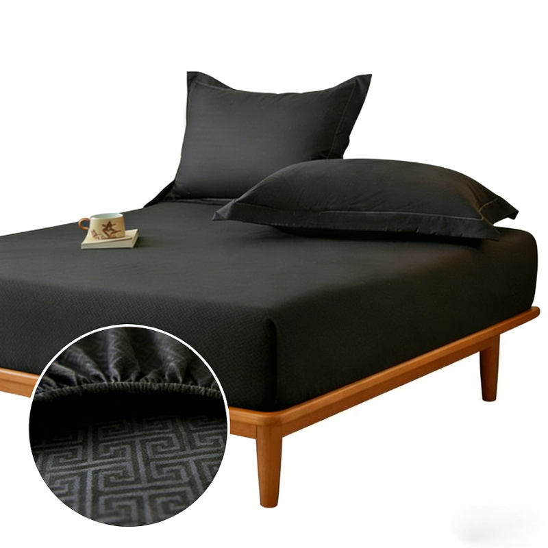 Fitted Bed Sheets Deep Pocket - ผ้าปูที่นอนกันลื่นแบบรัดมุม ขนาดควีนไซส์/คิงไซส์ เนื้อผ้านุ่ม ป้องกันแบคทีเรีย ดีไซน์กระเป๋าผ้าแบบลึก สำหรับเตียงเดี่ยว/เตียงคู่