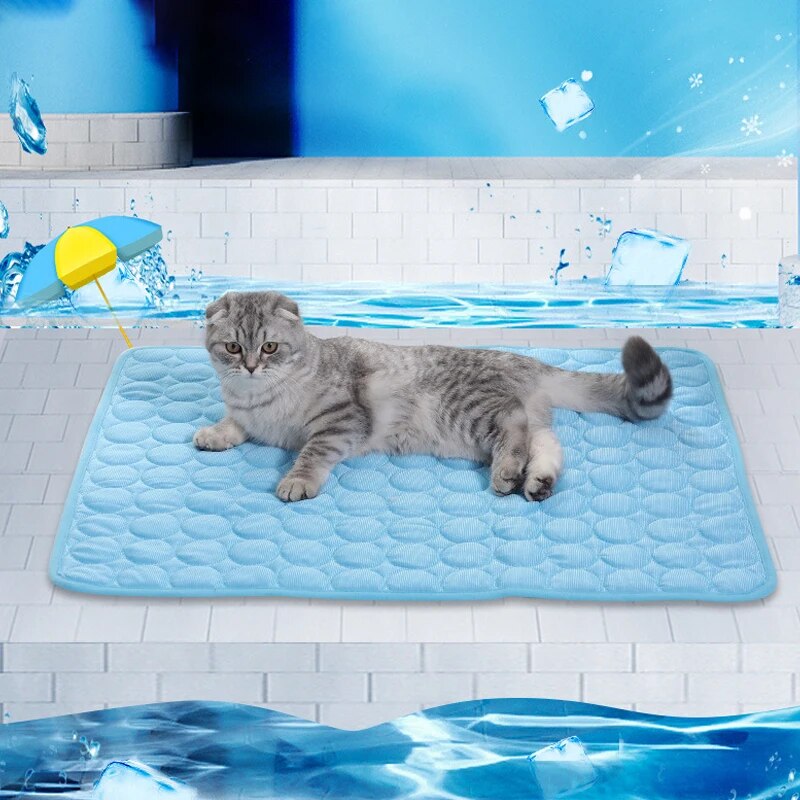 Cooling Blanket Hot Sleepers - สัตว์เลี้ยงเสื่อน้ําแข็งฤดูร้อนแมวสุนัขโซฟา Nest เตียง Cooling Sleeping Pad