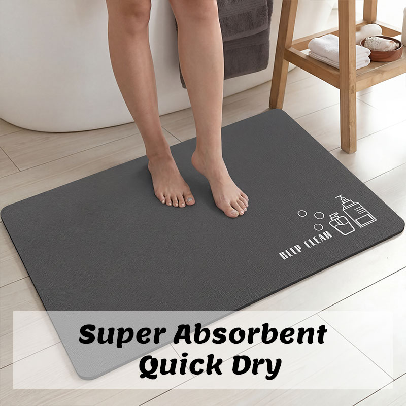 Quick Dry Diatomite Bath Mat - แผ่นรองอาบน้ำไดอะตอมไมต์ ดูดซับน้ำได้ดี กันลื่น ใช้ได้ในห้องน้ำ ห้องครัว ห้องสุขา