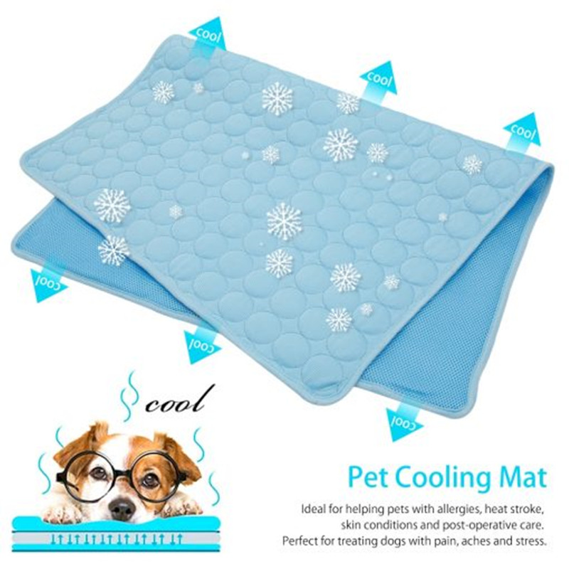 Cooling Blanket Hot Sleepers - แผ่นรองทำความเย็นสำหรับสัตว์เลี้ยง ระบายอากาศได้ดี ซักล้างได้ ใช้ได้ในฤดูร้อน สำหรับสุนัขและแมว ผ้าห่มเย็นสำหรับกรง