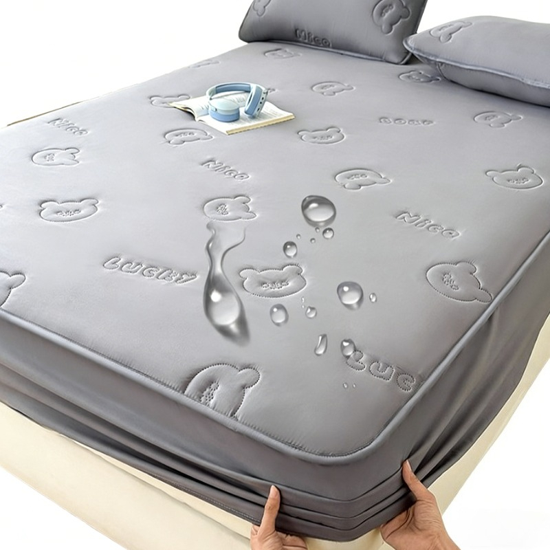 Waterproof Mattress Protector Breathable - ผ้าปูที่นอนแบบยืดได้ขนาดควีนไซส์ ป้องกันไรฝุ่น ระบายอากาศได้ดี พร้อมแถบยางยืด แบบอัลตราโซนิกกันน้ำ สำหรับที่นอนขนาดคิงไซส์