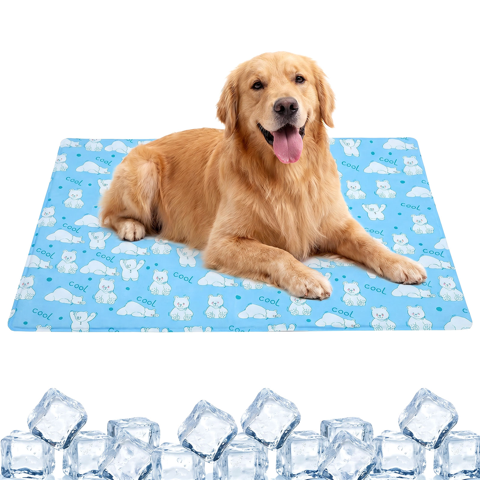Cooling Blanket Hot Sleepers - แผ่นรองนอนเย็นสำหรับสัตว์เลี้ยงแบบเติมน้ำเองได้ สำหรับแมวและสุนัขขนาดเล็ก กลาง และใหญ่