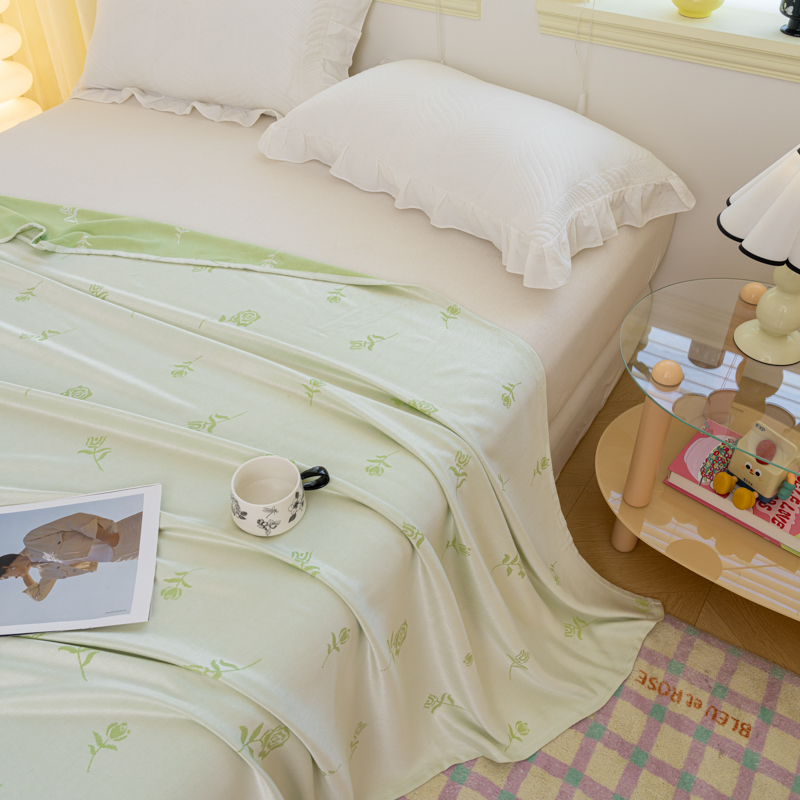 Cooling Blanket Hot Sleepers - ผ้าห่มเย็นทำจากไม้ไผ่ 100% สำหรับผู้ที่นอนร้อน ผ้าห่มเย็นสำหรับฤดูร้อน ผ้าห่มบางเบา ระบายอากาศได้ดี