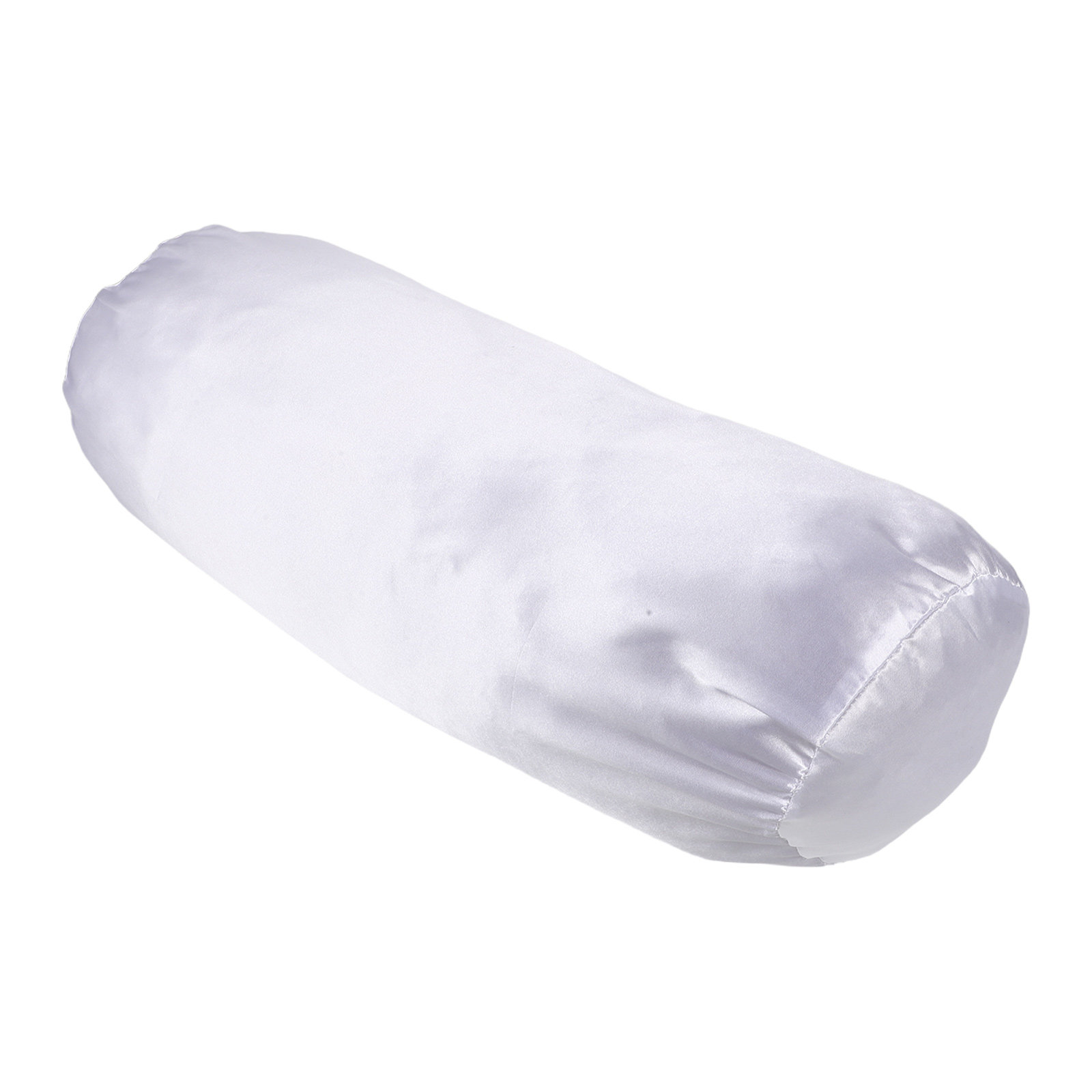Satin Silk Pillowcase Hair Skin - ปลอกหมอนรองคอผ้าซาตินสีขาว ปลอกหมอนทรงกลมผ้าไหม พร้อมซิปปิด ระบายอากาศได้ดี ป้องกันคอและปกป้องเส้นผมและผิวหนัง