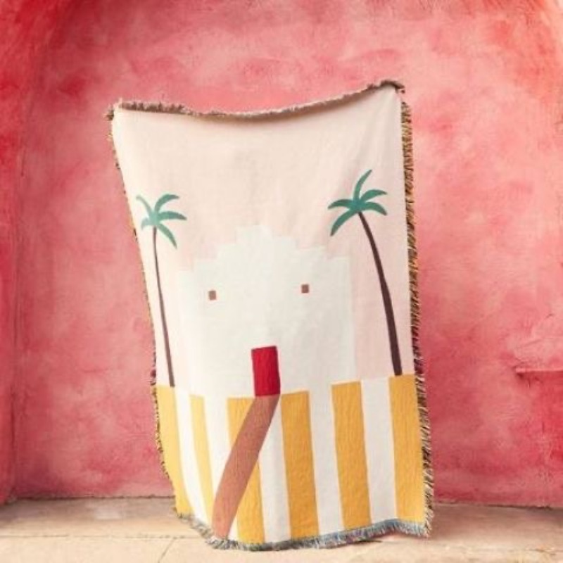 Boho Throw Blanket Fringe - สิ่งทอเมือง Ins บ้านริมทะเลขนาดเล็กรูปแบบผ้าห่มน่ารักสีสัน Tapestry Outdoor Camping