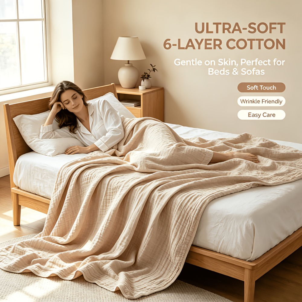 ผ้าห่มมัสลิน 100% ผ้าฝ้าย น้ำห - Muslin Cotton Bedspread บทวิจารณ์และราคา