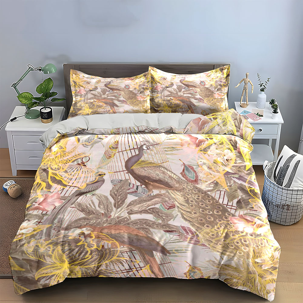 ชุดเครื่องนอนลายกรงนกยูงสไตล์ว - Aesthetic Floral Duvet Cover บทวิจารณ์และราคา