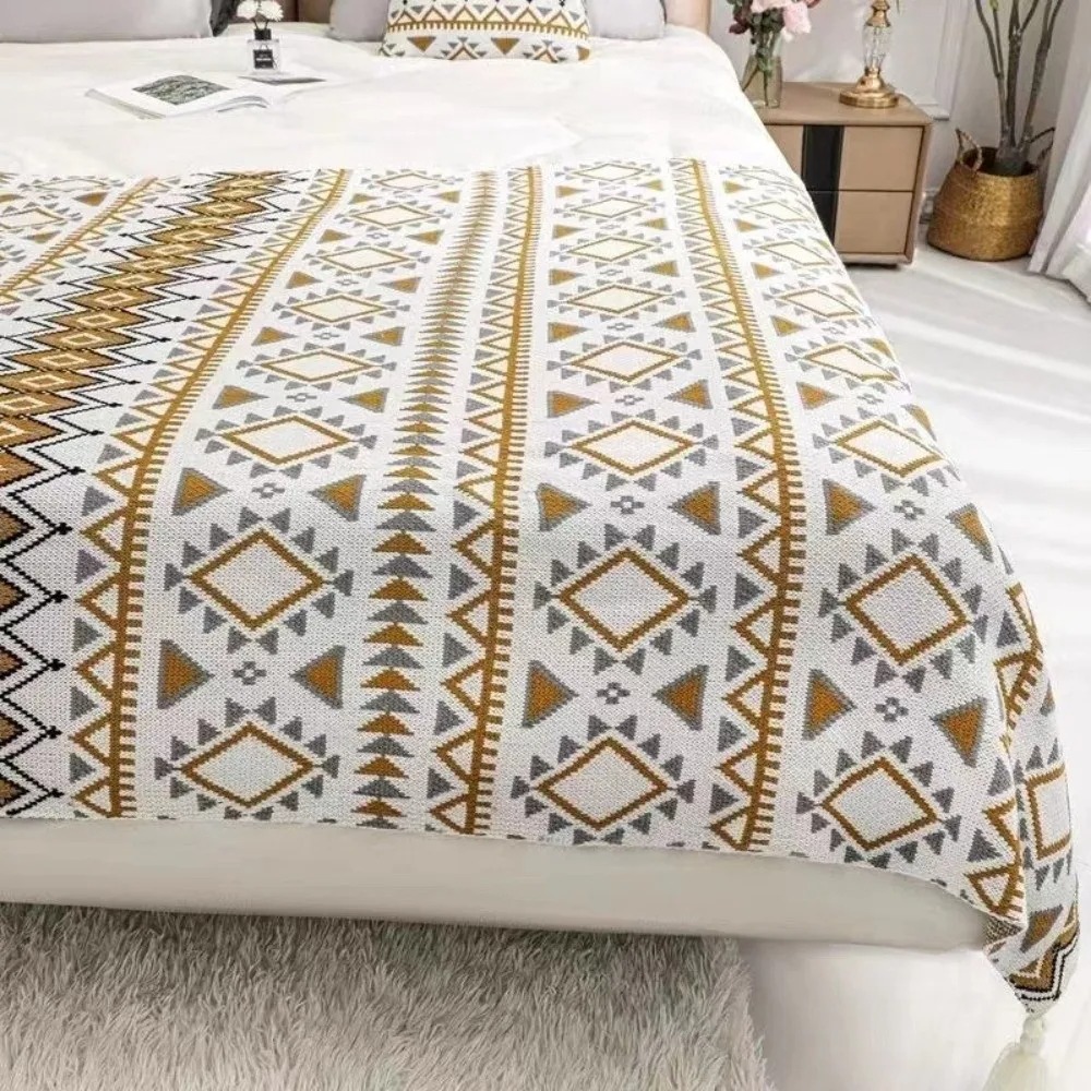 ผ้าห่มถักลายวินเทจสไตล์โบโฮ ผ้ - Boho Throw Blanket Fringe บทวิจารณ์และราคา
