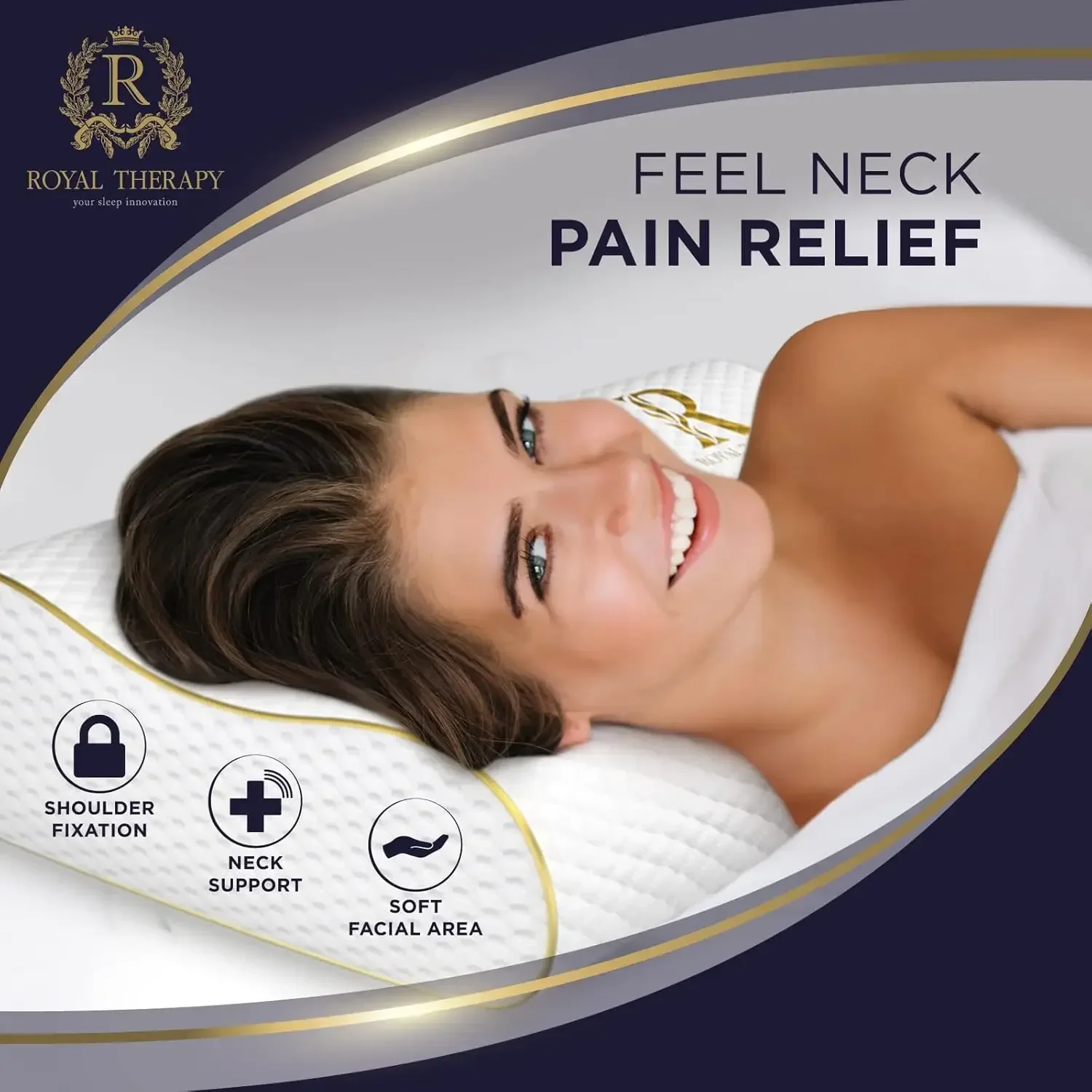 หมอนเมมโมรี่โฟมขนาดควีนแพ็คคู่ - Memory Foam Orthopedic Pillow Neck Pain บทวิจารณ์และราคา