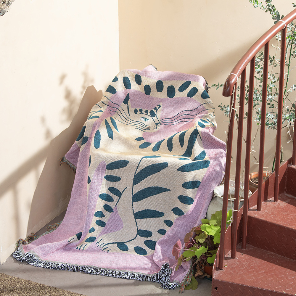 สิ่งทอเมือง Ins สาวสีชมพูรูปแบ - Boho Throw Blanket Fringe บทวิจารณ์และราคา