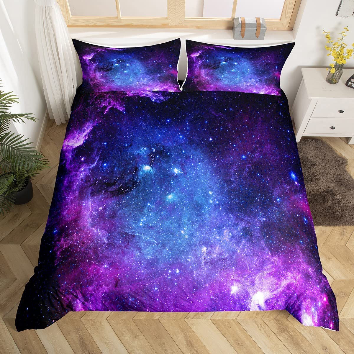 Galaxy ชุดผ้านวมสำหรับวัยรุ่นเ - Duvet Cover Sets With Zipper บทวิจารณ์และราคา