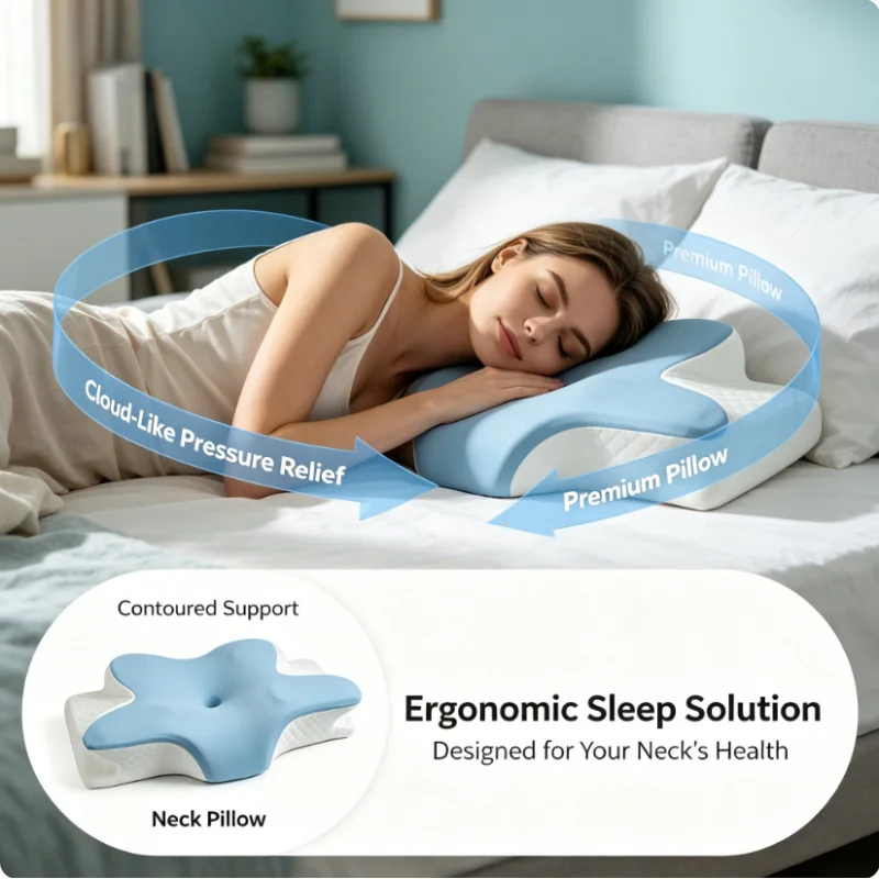 หมอนรองคอเมมโมรี่โฟมระบายอากาศ - Memory Foam Orthopedic Pillow Neck Pain บทวิจารณ์และราคา