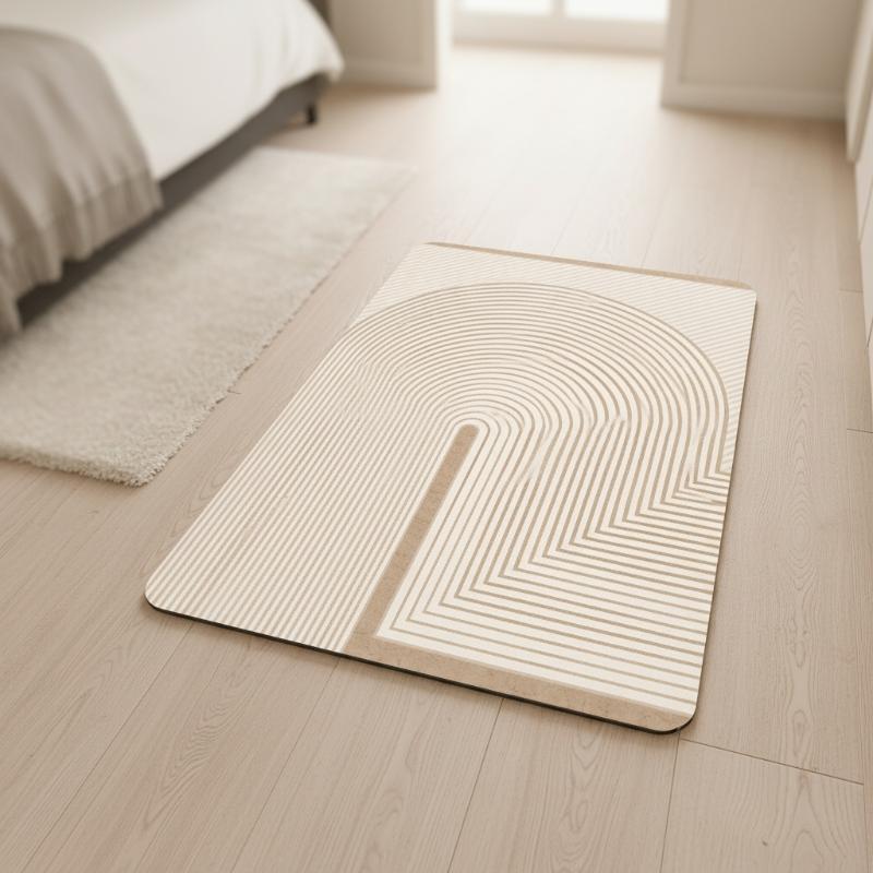 พรมเช็ดเท้าไดอะตอมไมต์ลายทางสี - Quick Dry Diatomite Bath Mat บทวิจารณ์และราคา