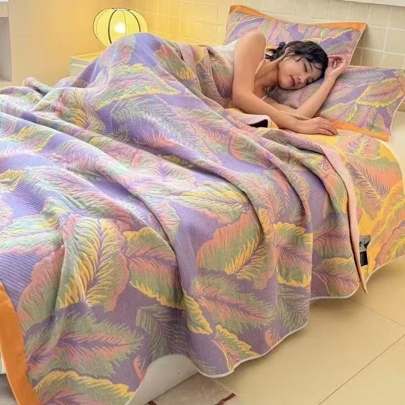 ผ้าห่มมัสลิน 6 ชั้น ขนาดควีนไซ - Muslin Cotton Bedspread บทวิจารณ์และราคา