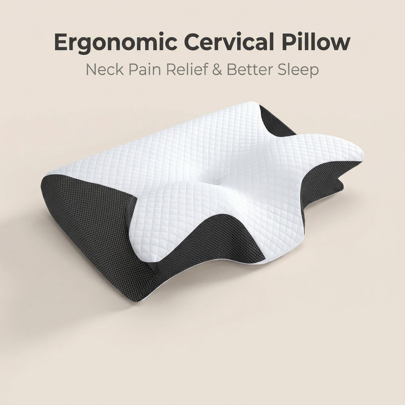 หมอนเมมโมรี่โฟม หมอนรองคอ บรรเ - Memory Foam Orthopedic Pillow Neck Pain บทวิจารณ์และราคา
