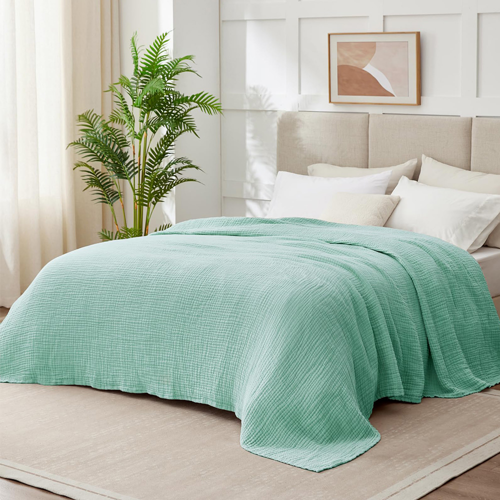 ผ้าห่มมัสลินผ้าฝ้าย 6 ชั้น ผ้า - Muslin Cotton Bedspread บทวิจารณ์และราคา