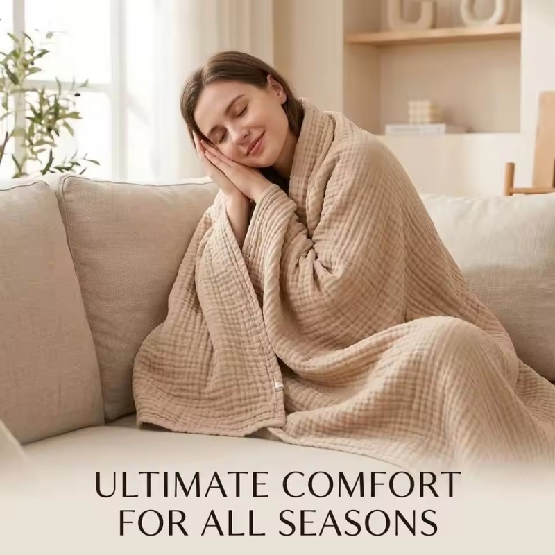 ผ้าห่มมัสลินผ้าฝ้าย 6 ชั้น ผ้า - Muslin Cotton Bedspread บทวิจารณ์และราคา