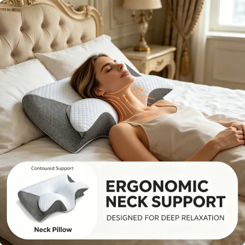 หมอนรองคอเมมโมรี่โฟมบรรเทาอากา - Memory Foam Orthopedic Pillow Neck Pain บทวิจารณ์และราคา