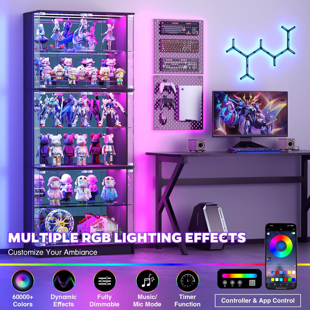 ตู้โชว์กระจก 6 ชั้น สูง 71 นิ้ - Lighting บทวิจารณ์และราคา