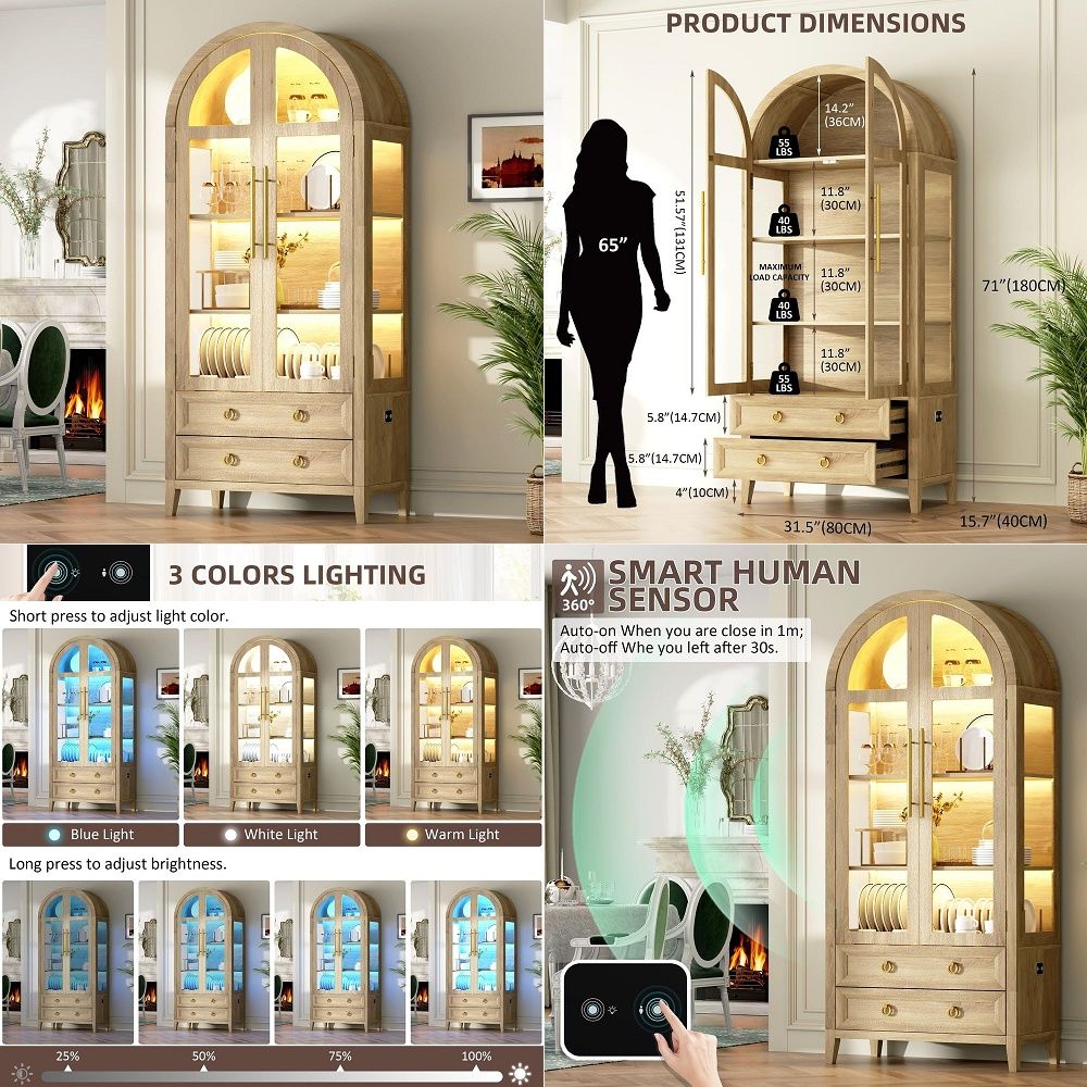 ตู้โชว์ทรงโค้ง 71 ชิ้นพร้อมประ - Lighting บทวิจารณ์และราคา