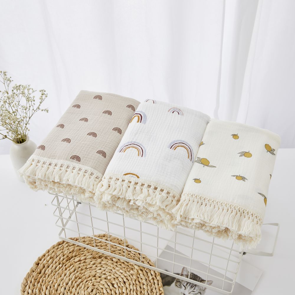 Cotton Muslin Swaddle ผ้าห่มสำ - Muslin Cotton Bedspread บทวิจารณ์และราคา