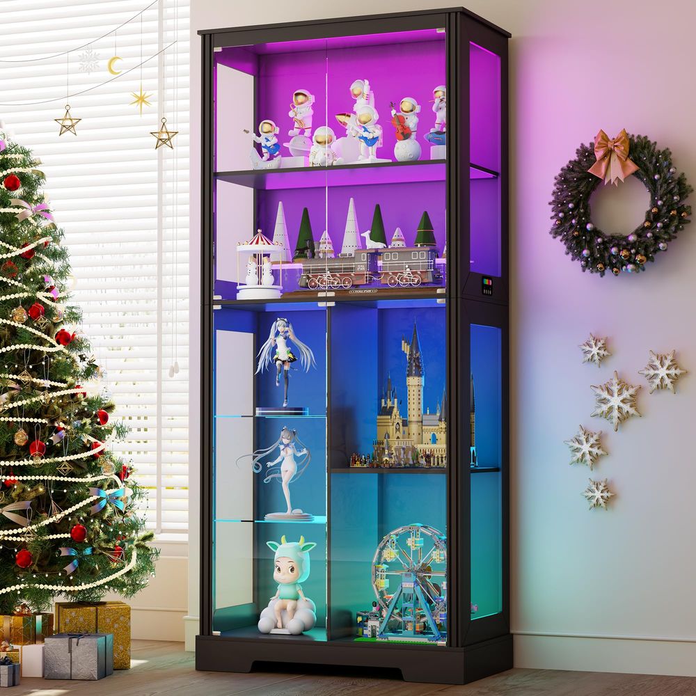 ตู้โชว์มุมโค้งพร้อมไฟ ตู้เก็บข - Storage & Organization บทวิจารณ์และราคา
