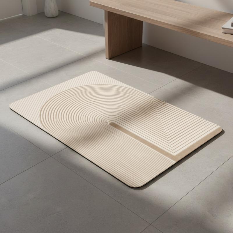 พรมเช็ดเท้าไดอะตอมไมต์ลายทางสี - Quick Dry Diatomite Bath Mat บทวิจารณ์และราคา
