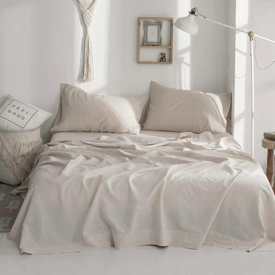 ผ้าปูที่นอนลินิน 100% เนื้อนุ่ - Fitted Bed Sheets Deep Pocket บทวิจารณ์และราคา