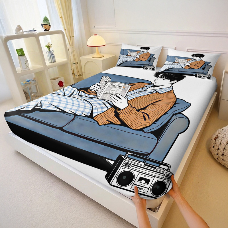 ชุดผ้าปูที่นอนแบบยืดหยุ่นสำหรั - Fitted Bed Sheets Deep Pocket บทวิจารณ์และราคา