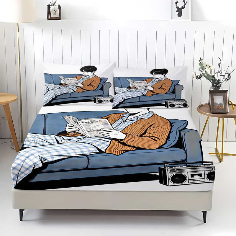 ชุดผ้าปูที่นอนแบบยืดหยุ่นสำหรั - Fitted Bed Sheets Deep Pocket บทวิจารณ์และราคา