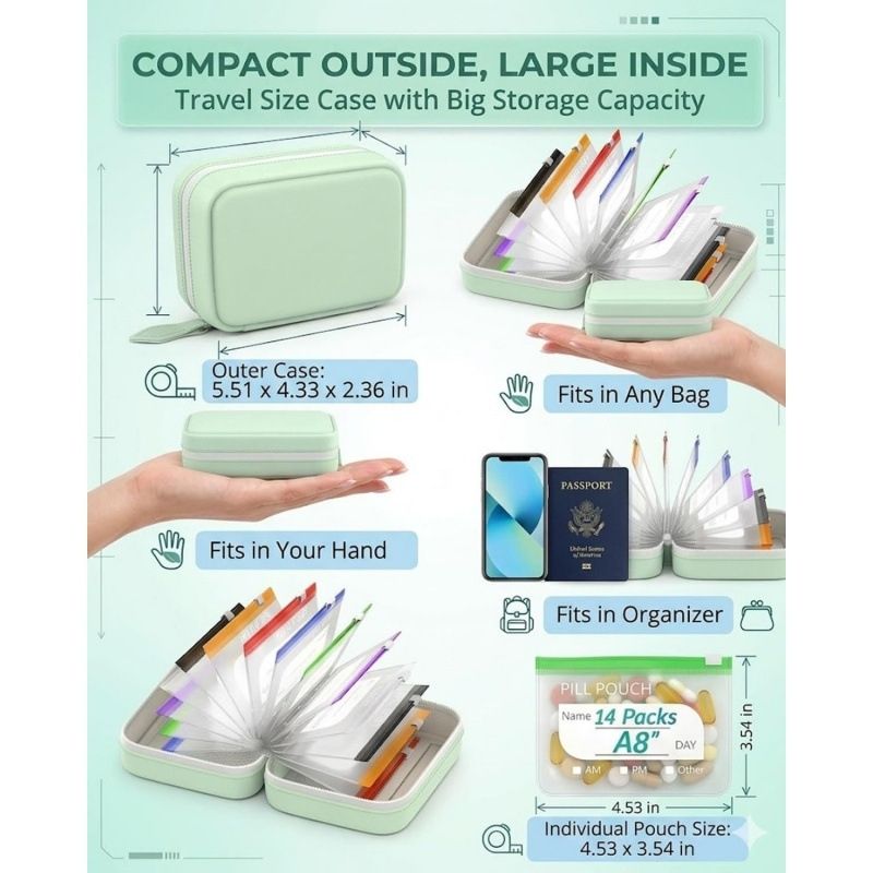 กระเป๋าจัดยาแบบรายสัปดาห์ 7/14 - Storage & Organization บทวิจารณ์และราคา