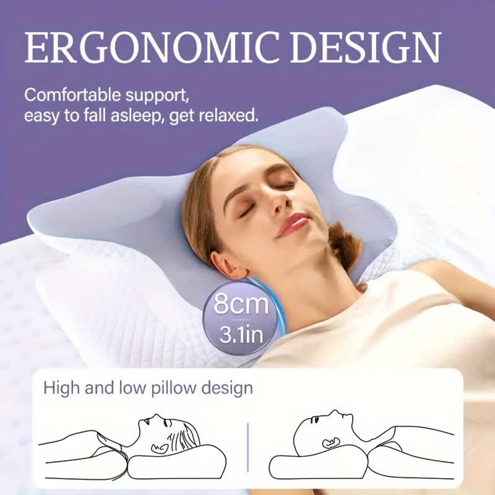 หมอนเมมโมรี่โฟมทรงผีเสื้อ ช่วย - Memory Foam Orthopedic Pillow Neck Pain บทวิจารณ์และราคา