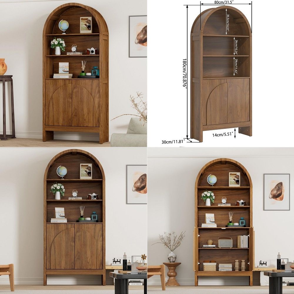 ตู้โชว์ทรงโค้งพร้อมบานประตู, ต - Storage & Organization บทวิจารณ์และราคา