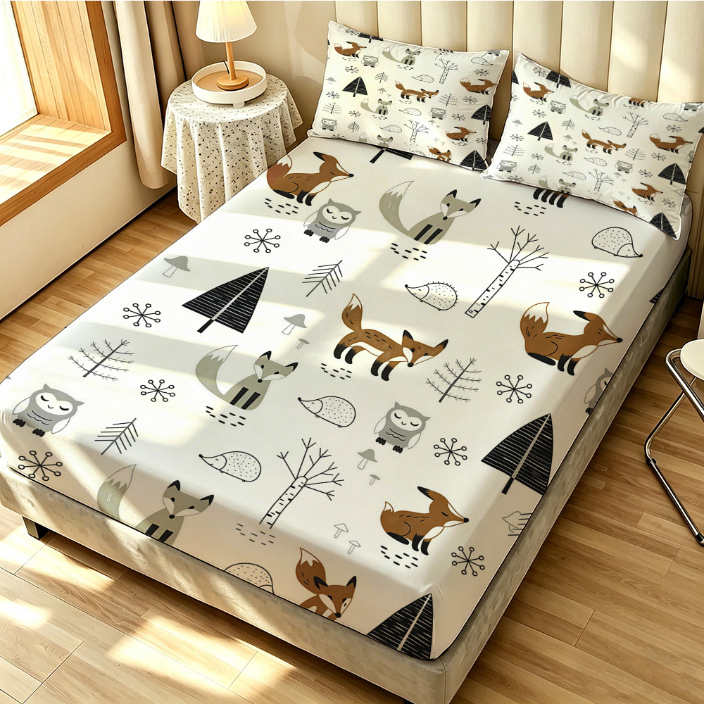 ชุดผ้าปูที่นอนแบบรัดมุม ลายป่า - Fitted Bed Sheets Deep Pocket บทวิจารณ์และราคา