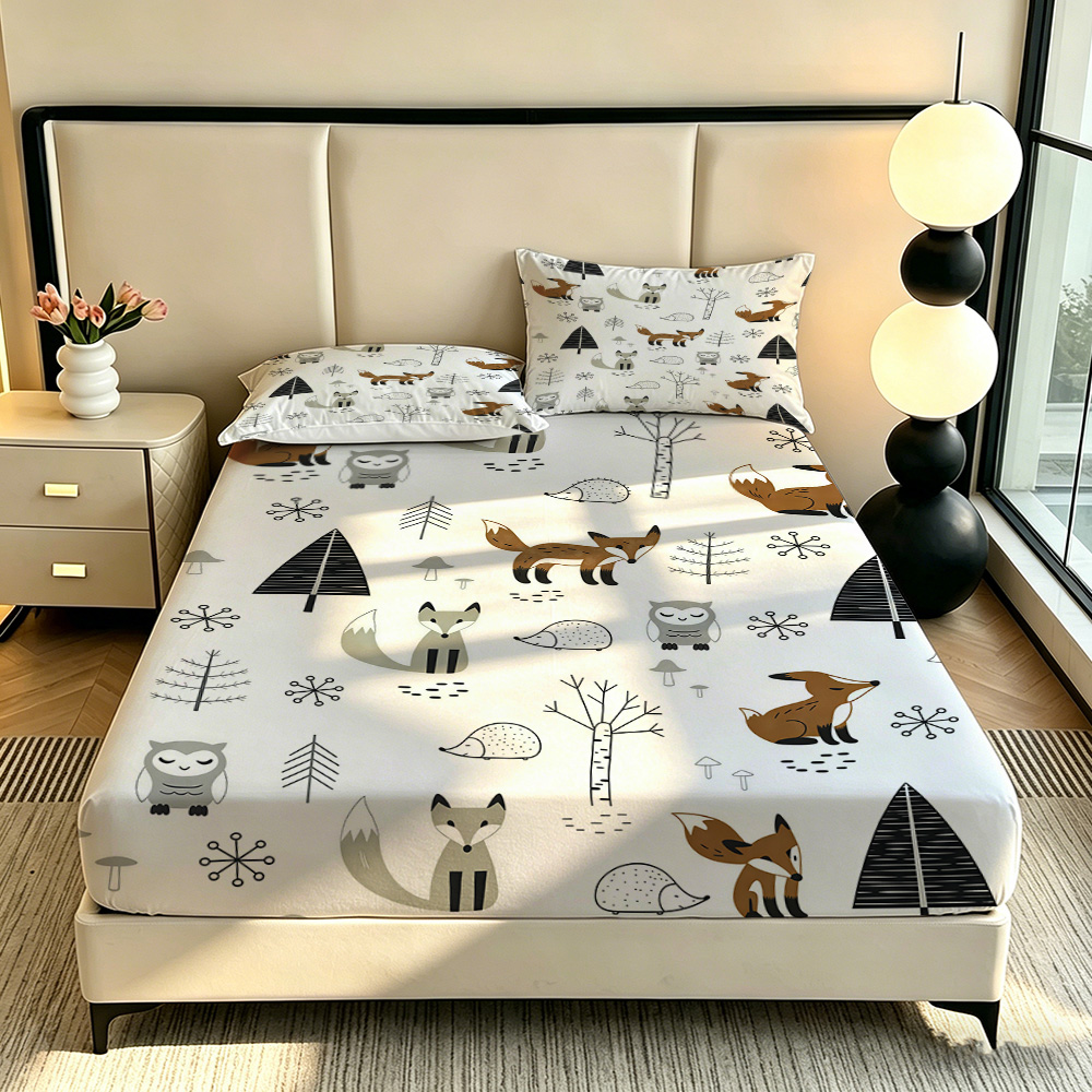 ชุดผ้าปูที่นอนแบบรัดมุม ลายป่า - Fitted Bed Sheets Deep Pocket บทวิจารณ์และราคา