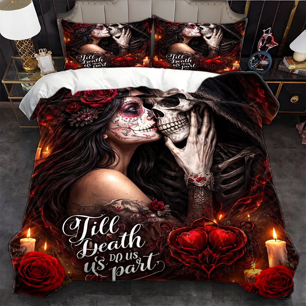 ชุดผ้าปูที่นอนลายกุหลาบหัวกะโห - Duvet Cover Sets With Zipper บทวิจารณ์และราคา