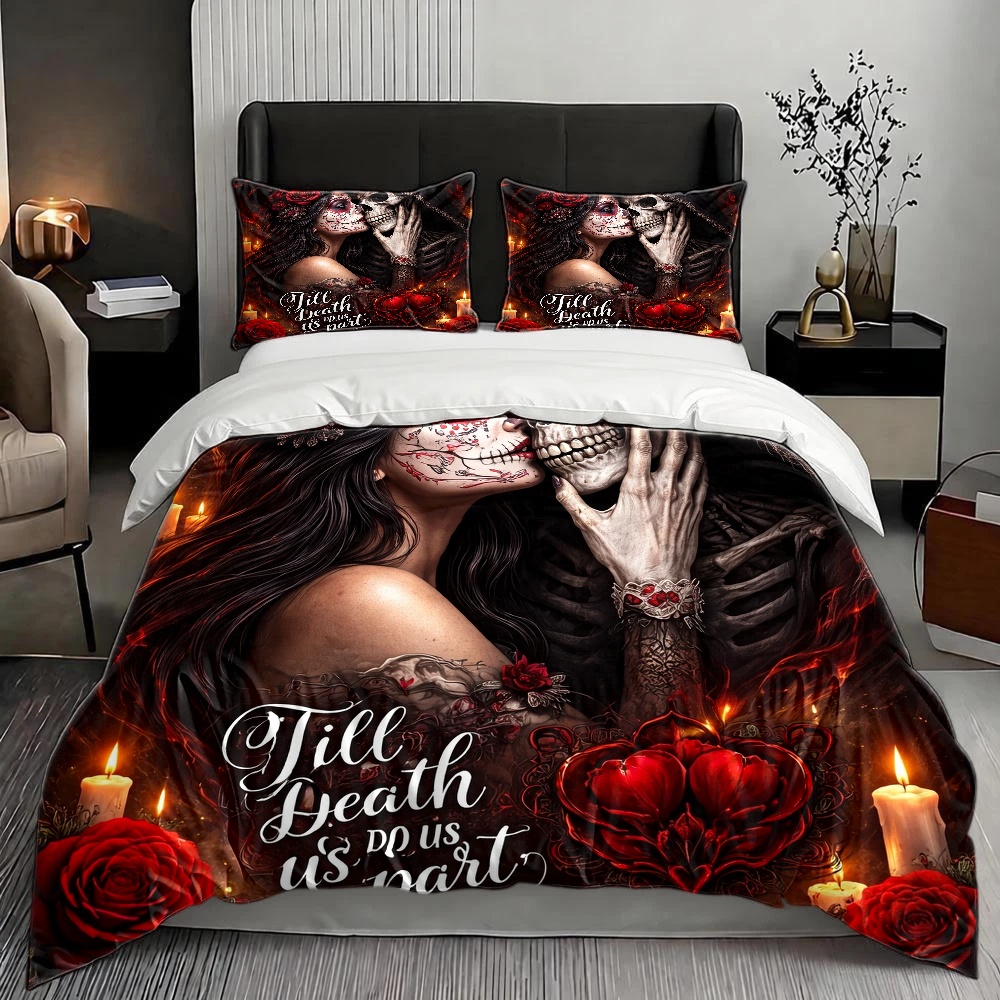 ชุดผ้าปูที่นอนลายกุหลาบหัวกะโห - Duvet Cover Sets With Zipper บทวิจารณ์และราคา