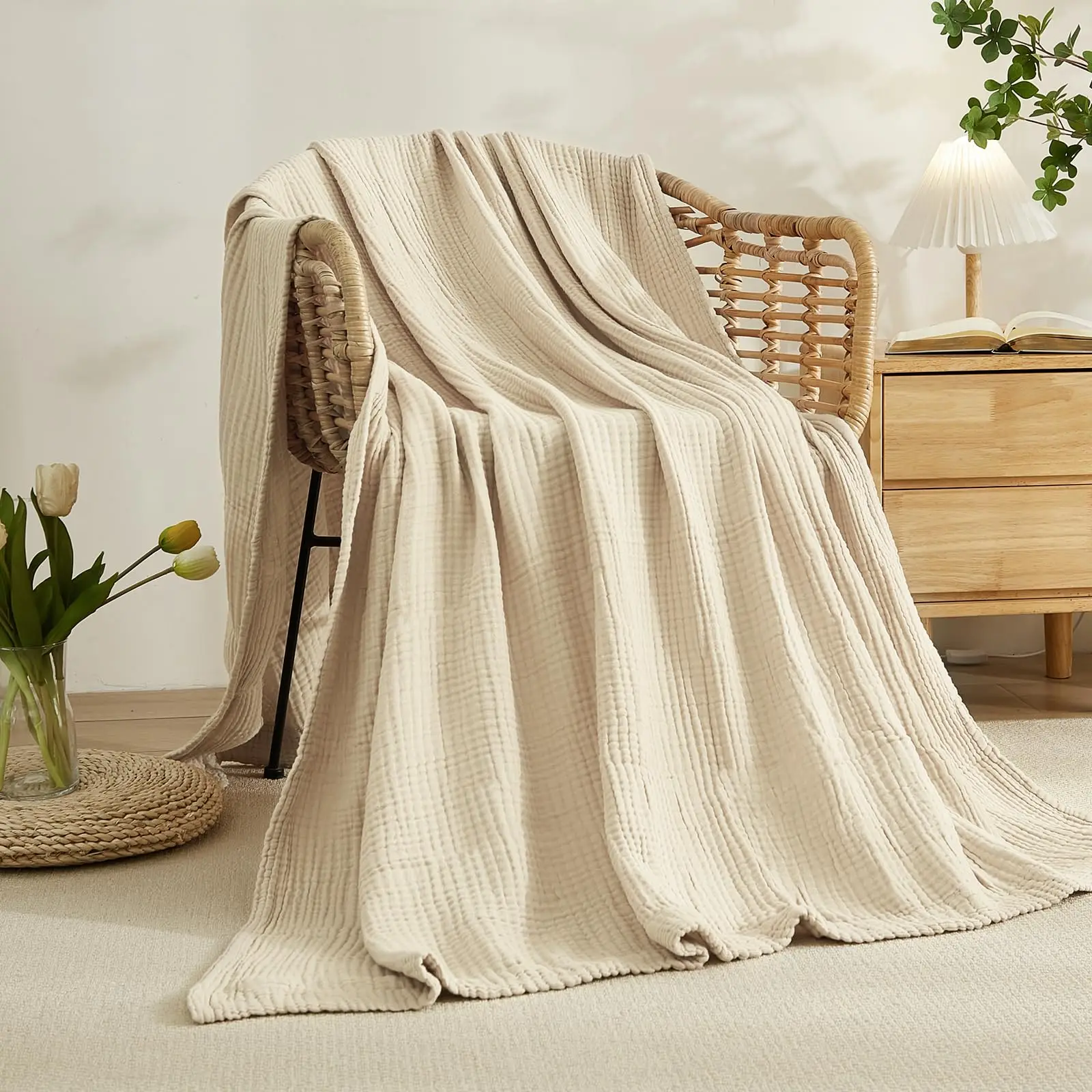 ผ้าห่มผ้าฝ้าย 100% สำหรับเตียง - Muslin Cotton Bedspread บทวิจารณ์และราคา