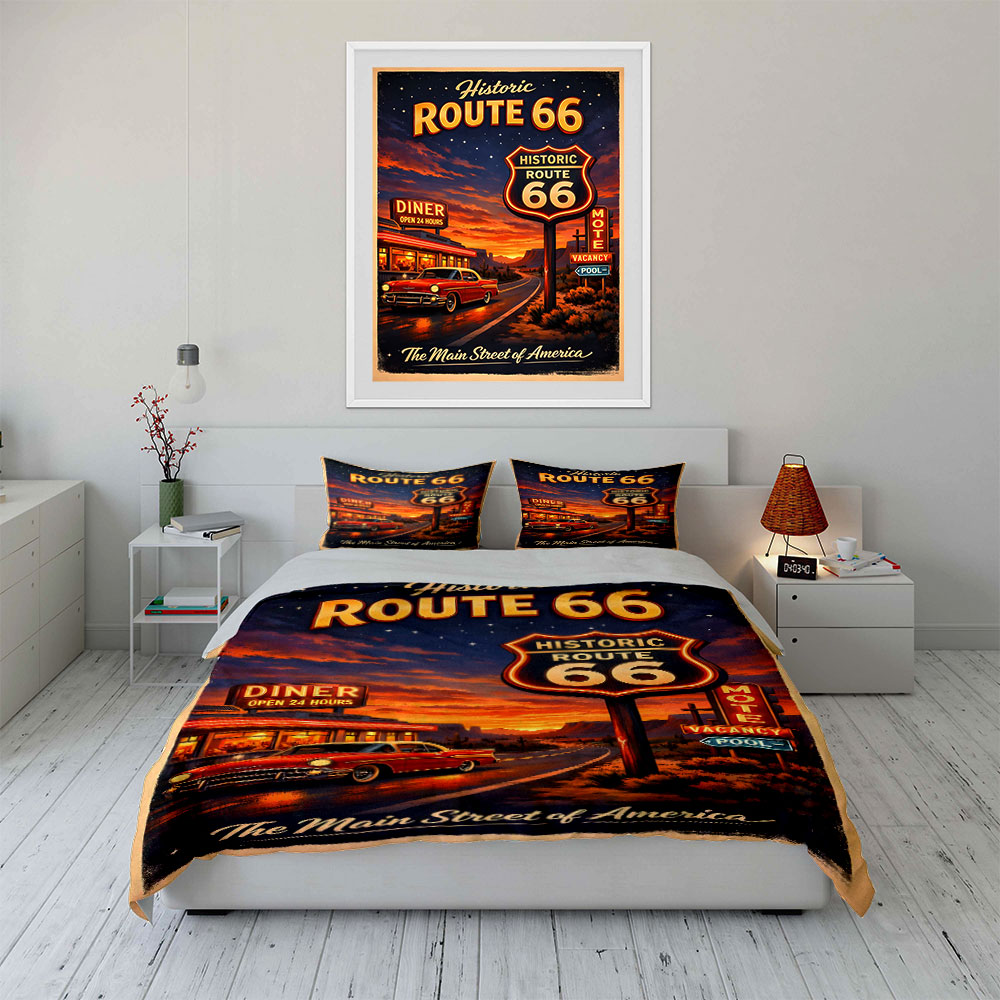 ชุดผ้าคลุมเตียงลายถนน 66 สไตล์ - Duvet Cover Sets With Zipper บทวิจารณ์และราคา