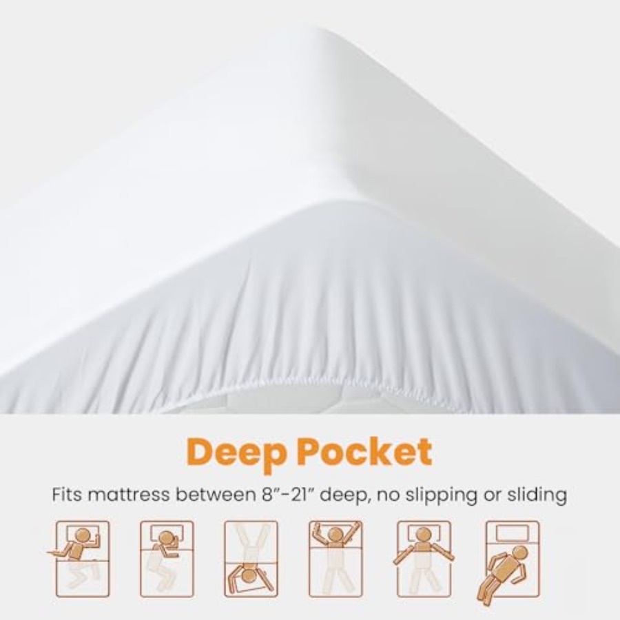 แผ่นรองที่นอน - แผ่นรองที่นอนร - Waterproof Mattress Protector Breathable บทวิจารณ์และราคา