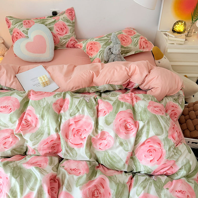 Pink Rose ชุดผ้านวมซิปแฟชั่นสา - Duvet Cover Sets With Zipper บทวิจารณ์และราคา