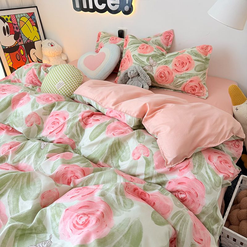 Pink Rose ชุดผ้านวมซิปแฟชั่นสา - Duvet Cover Sets With Zipper บทวิจารณ์และราคา