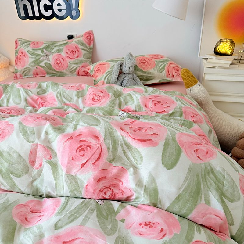 Pink Rose ชุดผ้านวมซิปแฟชั่นสา - Duvet Cover Sets With Zipper บทวิจารณ์และราคา