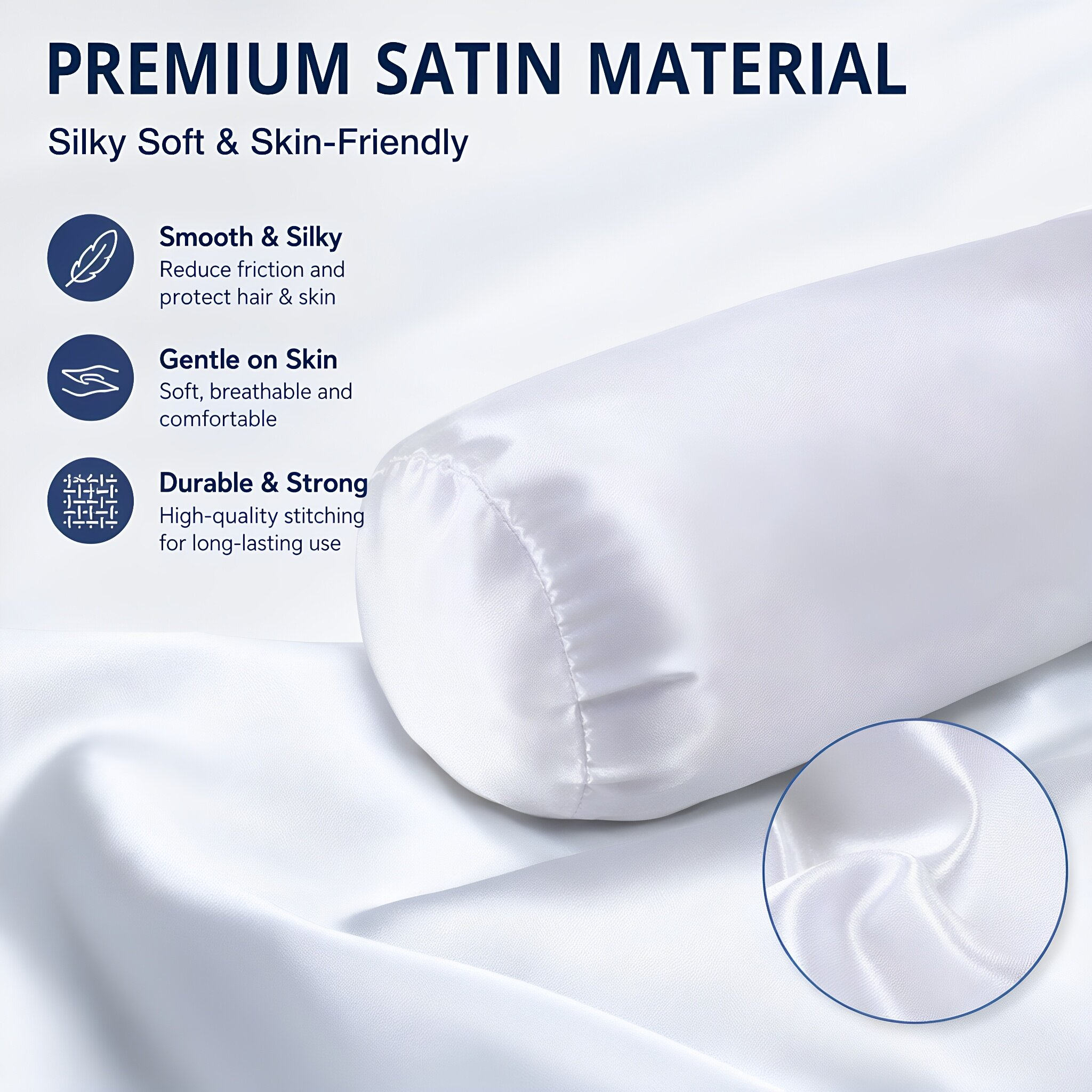 ปลอกหมอนรองคอผ้าซาตินสีขาว ปลอ - Satin Silk Pillowcase Hair Skin บทวิจารณ์และราคา