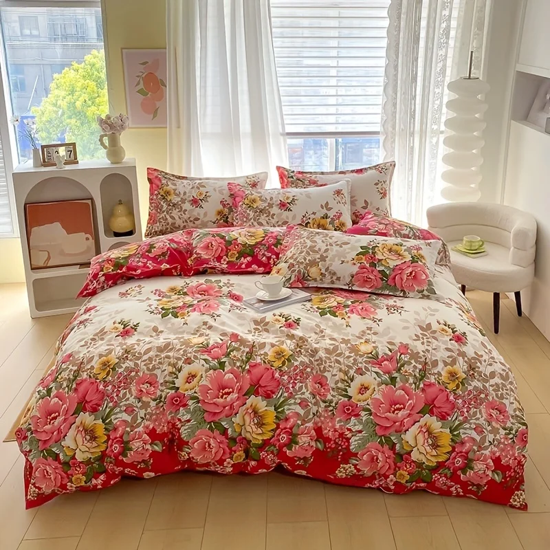 ชุดปลอกผ้านวมลายดอกไม้พร้อมซิป - Duvet Cover Sets With Zipper บทวิจารณ์และราคา