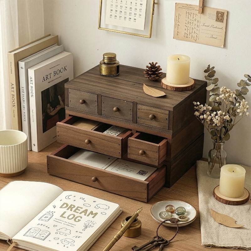 กล่องเก็บของบนโต๊ะทำงานไม้ ชั้ - Storage & Organization บทวิจารณ์และราคา